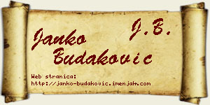 Janko Budaković vizit kartica